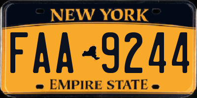 NY license plate FAA9244