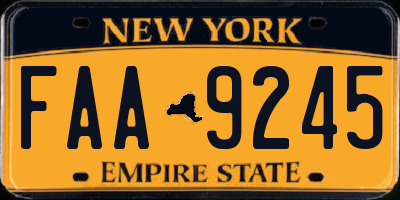 NY license plate FAA9245