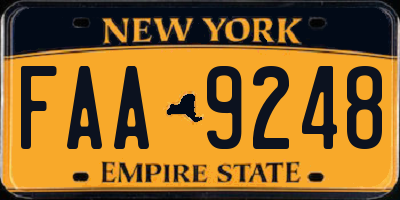 NY license plate FAA9248