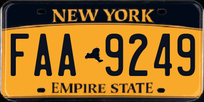 NY license plate FAA9249