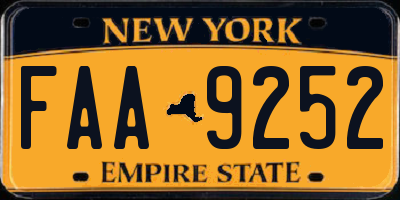 NY license plate FAA9252