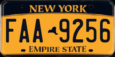 NY license plate FAA9256