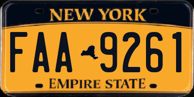 NY license plate FAA9261
