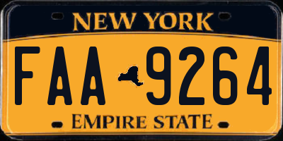 NY license plate FAA9264