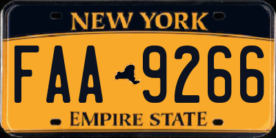 NY license plate FAA9266