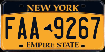 NY license plate FAA9267