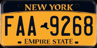 NY license plate FAA9268