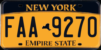 NY license plate FAA9270