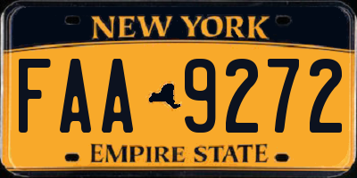 NY license plate FAA9272