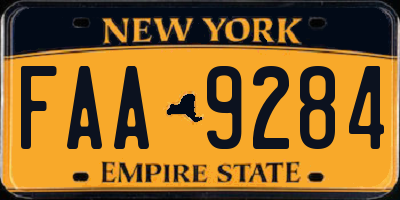 NY license plate FAA9284