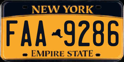 NY license plate FAA9286