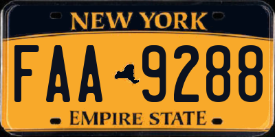 NY license plate FAA9288