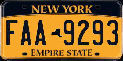 NY license plate FAA9293