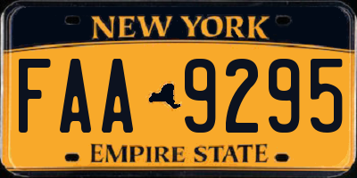 NY license plate FAA9295