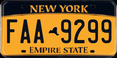 NY license plate FAA9299