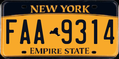 NY license plate FAA9314