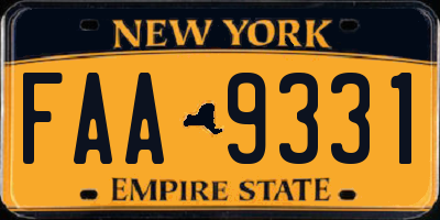 NY license plate FAA9331