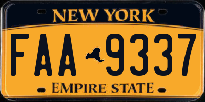 NY license plate FAA9337