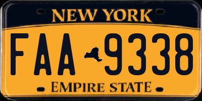 NY license plate FAA9338