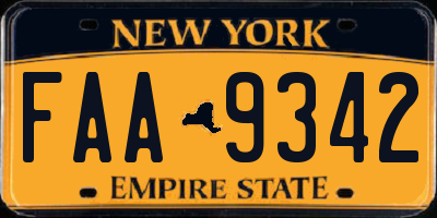 NY license plate FAA9342