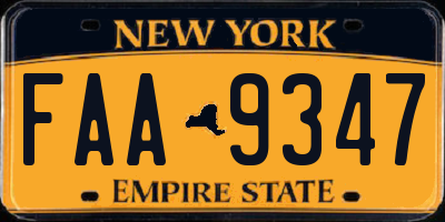 NY license plate FAA9347