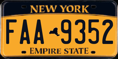 NY license plate FAA9352