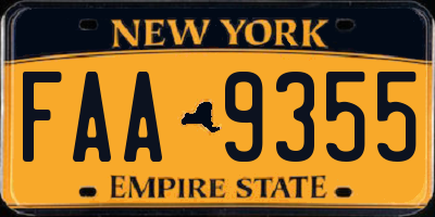 NY license plate FAA9355