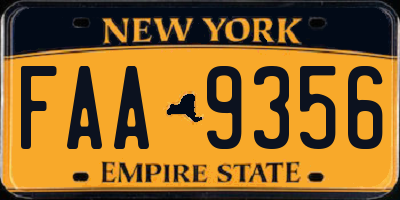 NY license plate FAA9356