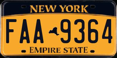 NY license plate FAA9364