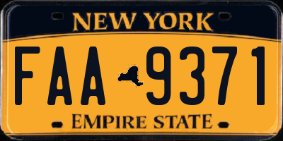 NY license plate FAA9371