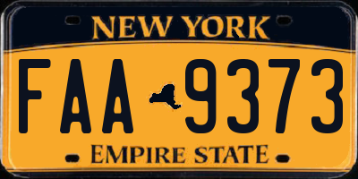 NY license plate FAA9373