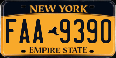 NY license plate FAA9390