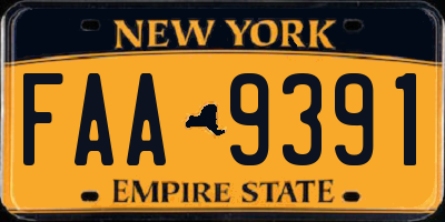 NY license plate FAA9391