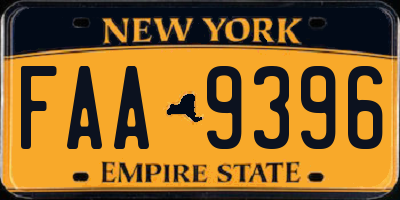 NY license plate FAA9396