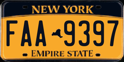 NY license plate FAA9397