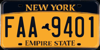 NY license plate FAA9401