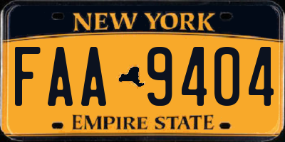 NY license plate FAA9404