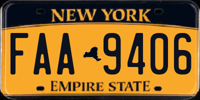 NY license plate FAA9406