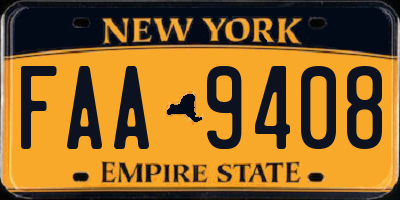 NY license plate FAA9408