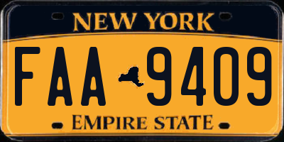 NY license plate FAA9409