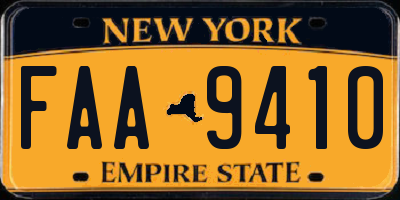 NY license plate FAA9410