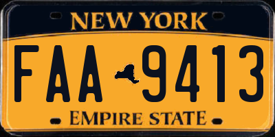 NY license plate FAA9413