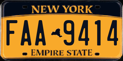 NY license plate FAA9414