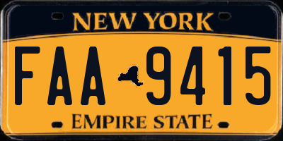 NY license plate FAA9415