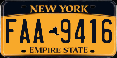 NY license plate FAA9416