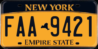 NY license plate FAA9421