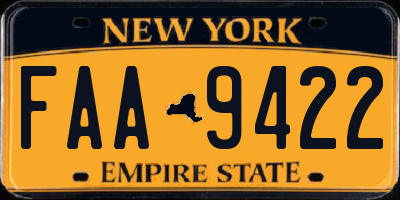 NY license plate FAA9422