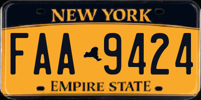 NY license plate FAA9424