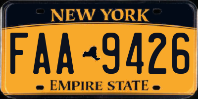 NY license plate FAA9426