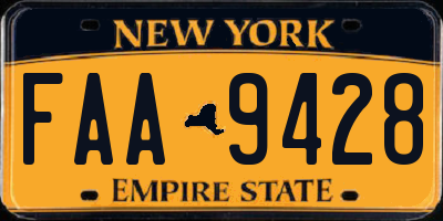 NY license plate FAA9428